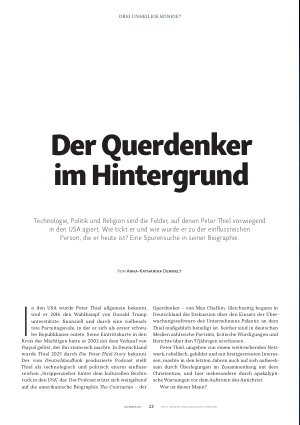 Vorschauseite 1: Der Querdenker im Hintergrund