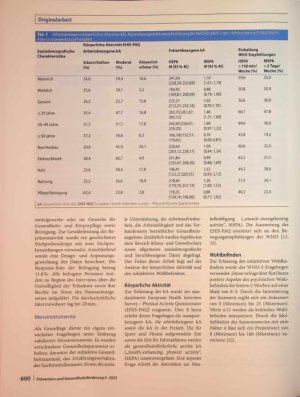 Vorschauseite 2: Körperliche Aktivität und Wohlbefinden im deutschen Handwerk