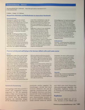 Vorschauseite 3: Körperliche Aktivität und Wohlbefinden im deutschen Handwerk
