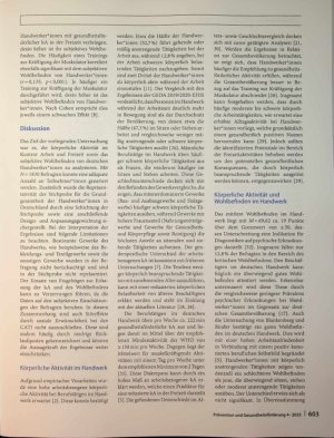 Vorschauseite 5: Körperliche Aktivität und Wohlbefinden im deutschen Handwerk