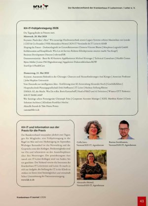 Vorschauseite 2: KH-IT-Frühjahrstagung 2026: Kl, Robotik und Future Work