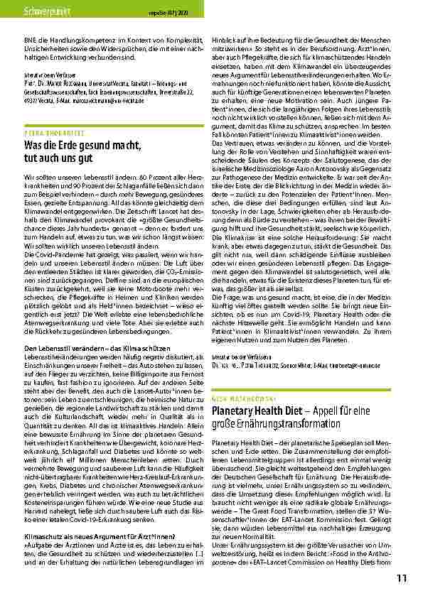 Vorschauseite 1: Planetary Health Diet – Appell für eine große Ernährungstransformation