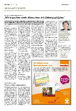 Vorschauseite 1: "Wir brauchen mehr Menschen mit Geberqualitäten."