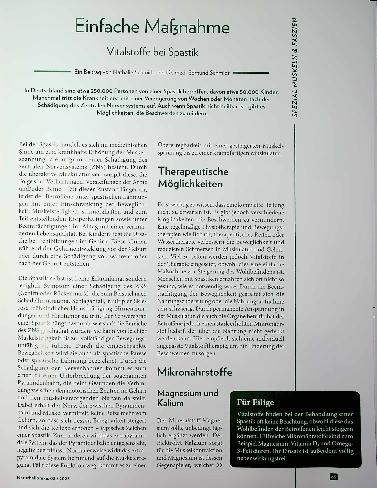 Vorschauseite 1: Einfache Maßnahme Vitalstoffe bei Spastik