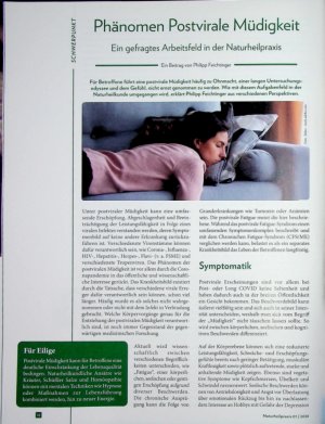 Vorschauseite 1: Phänomen Postvirale Müdigkeit Ein gefragtes Arbeitsfeld in der Naturheilpraxis
