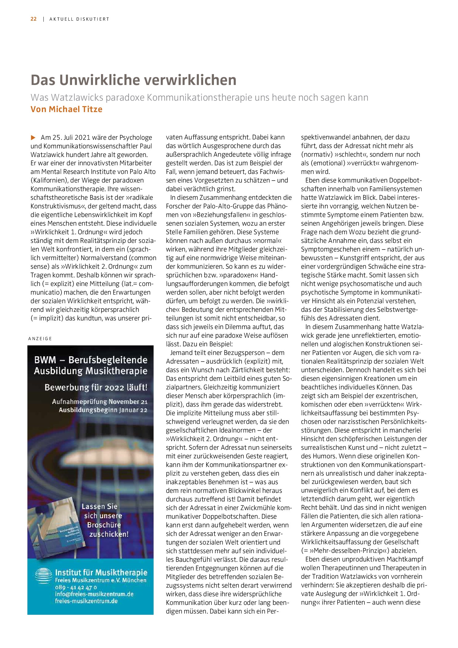 Vorschauseite 1: Das Unwirkliche verwirklichen