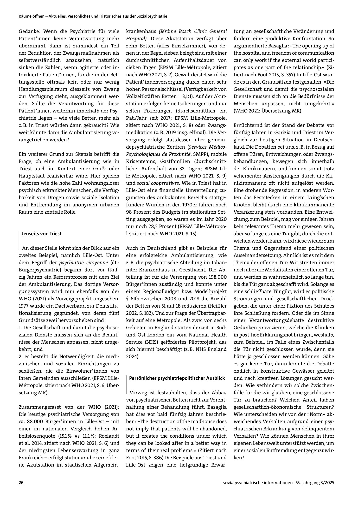 Vorschauseite 4: Ambulantisierung der Psychiatrie: Erfahrungen aus Triest als mögliche Auflösung eines Laing’schen Knotens