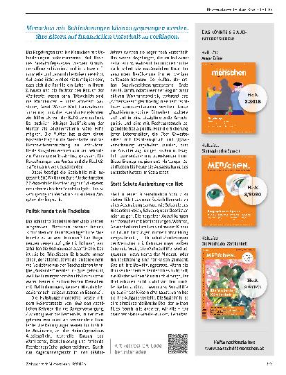 Vorschauseite 2: Normsturz in der Sozialhilfe: Erwachsene Menschen mit Behinderungen gelten in der Sozialhilfe ihr Leben lang als Kinder.