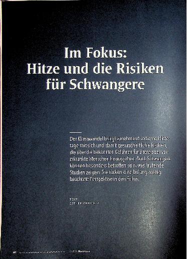 Vorschauseite 1: Im Fokus: Hitze und die Risike für Schwangere