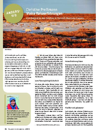 Vorschauseite 1: Meine Reiseerfahrungen Zum Beispiel zu den Eisbären in Churchill, Manitoba, Kanada