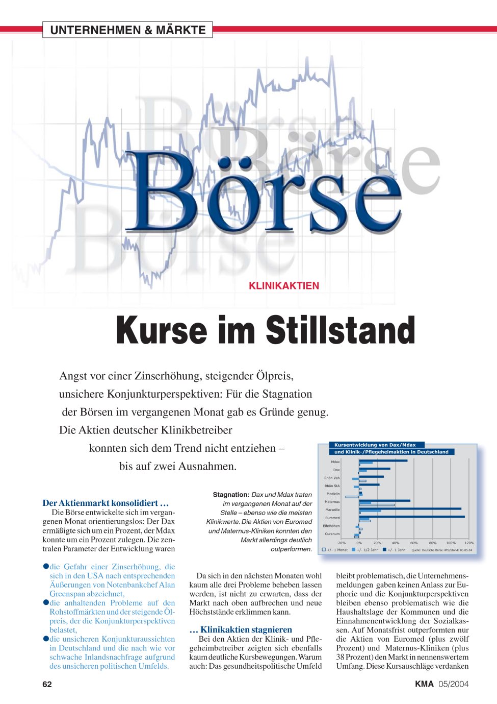 Vorschauseite 1: Kurse im Stillstand