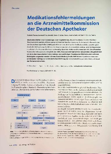 Vorschauseite 1: Medikationsfehlermeldungen an die Arzneimittelkommission der Deutschen Apotheker.