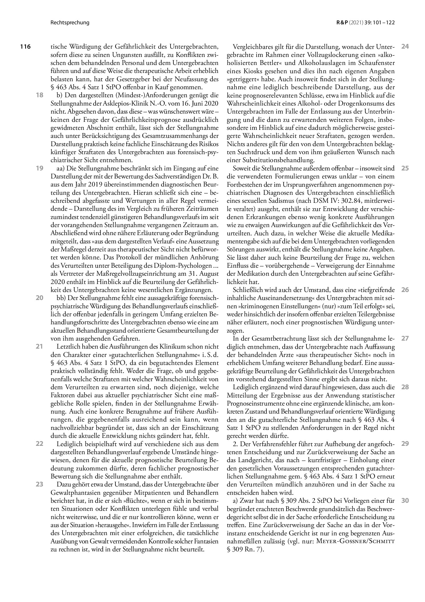 Vorschauseite 3: Anforderungen an gutachterliche Stellungnahmen von Maßregelvollzugseinrichtungen