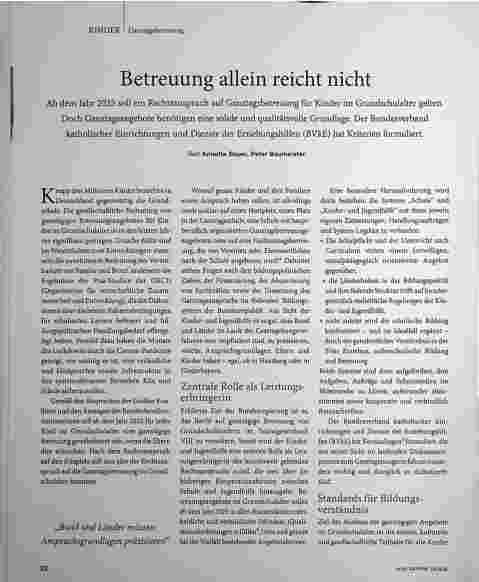 Vorschauseite 1: Betreuung allein reicht nicht