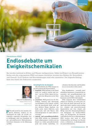 Vorschauseite 1: Umstrittene PFAS Endlosdebatte um Ewigkeitschemikalien