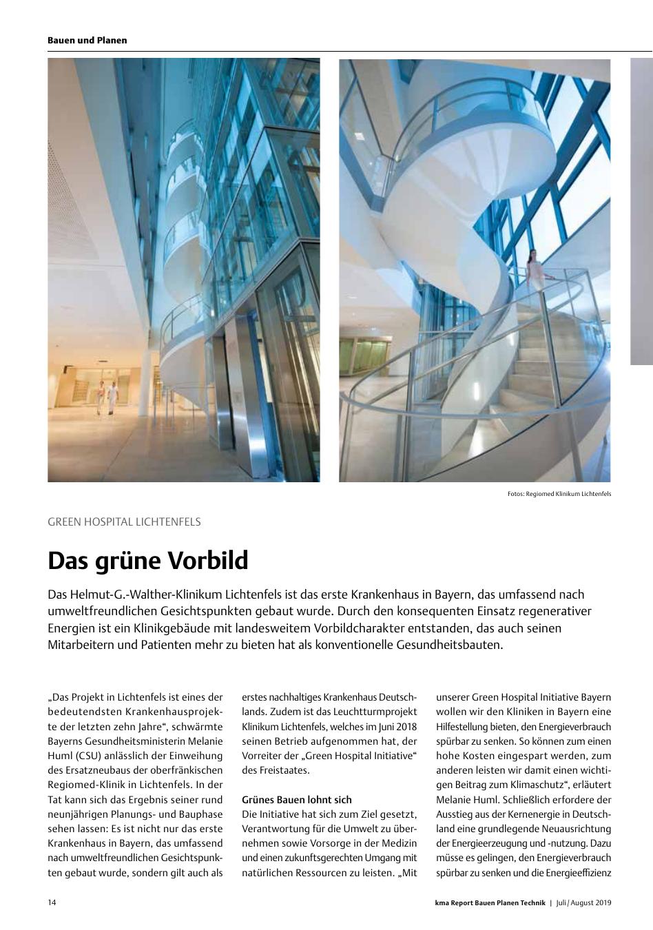 Vorschauseite 1: Green Hospital Lichtenfels: Das grüne Vorbild