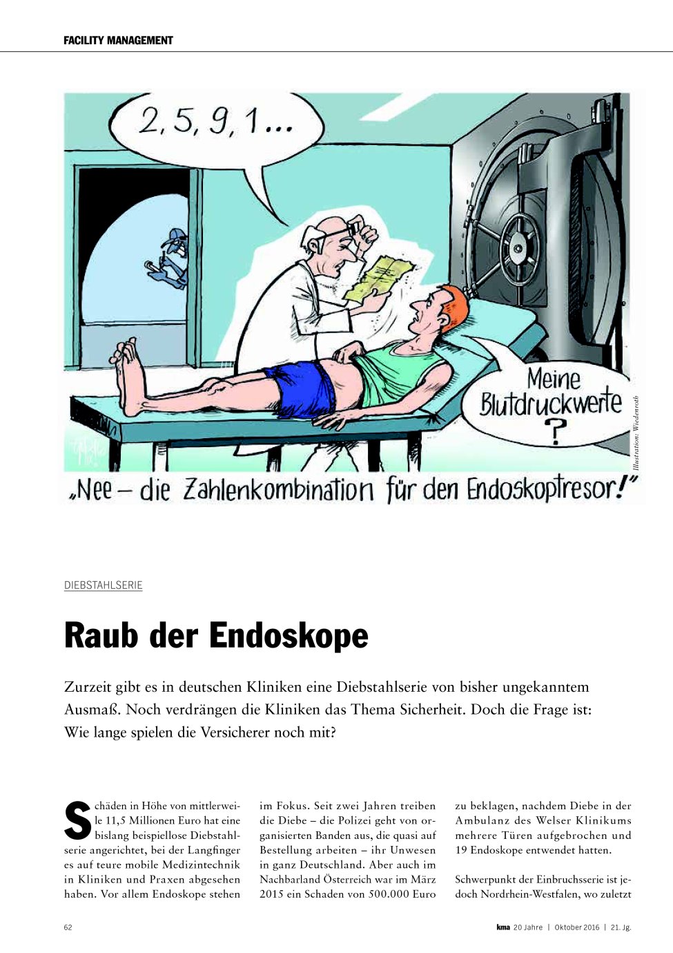 Vorschauseite 1: Diebstahlserie: Raub der Endoskope