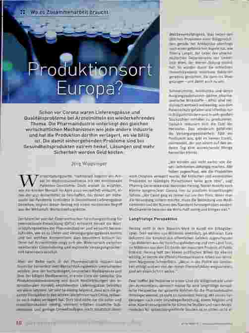 Vorschauseite 1: Produktionsort Europa?