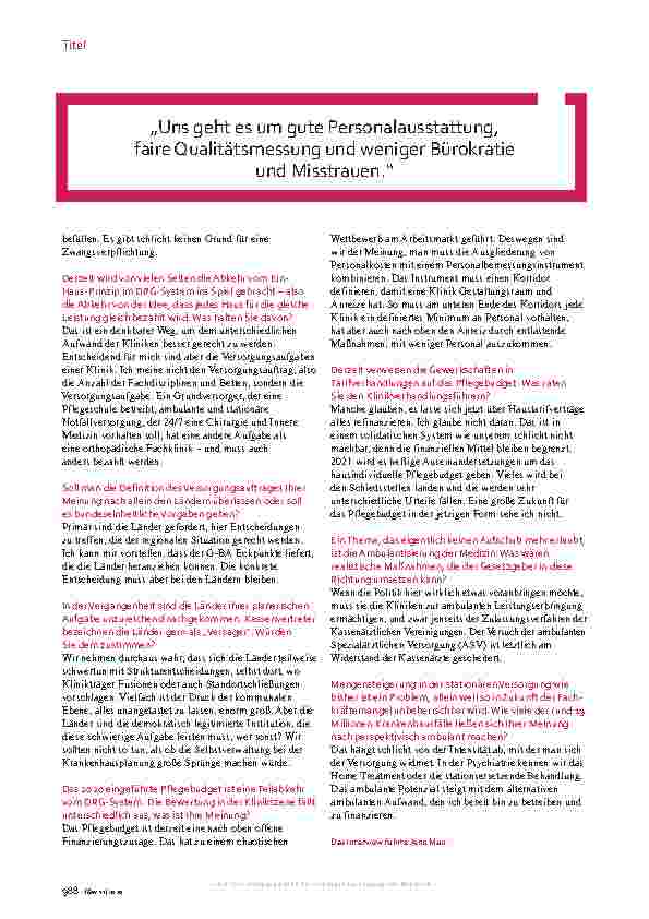 Vorschauseite 3: DKG-Präsident Gaß im Interview: „Es ist nicht alles schlecht am DRG-System“