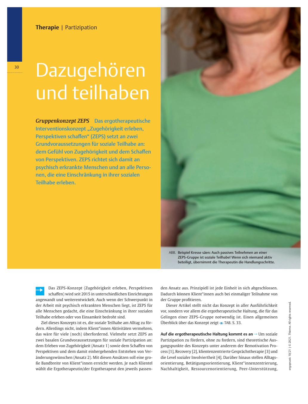 Vorschauseite 1: Dazugehören und teilhaben? Gruppenkonzept ZEPS