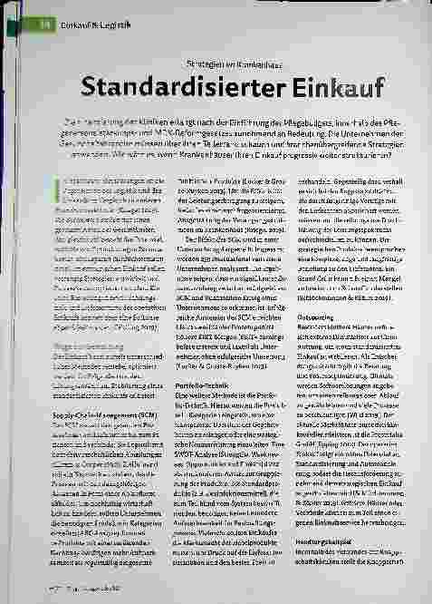 Vorschauseite 1: Strategien im Krankenhaus: Standardisierter Einkauf