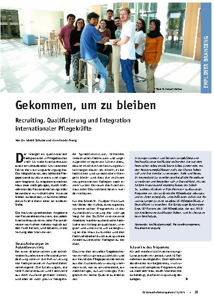 Vorschauseite 1: Gekommen, um zu bleiben: Recruiting, Qualifizierung und Integration internationaler Pflegekräfte