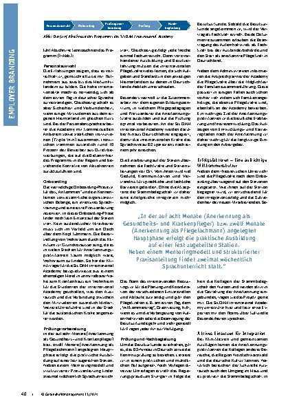 Vorschauseite 2: Gekommen, um zu bleiben: Recruiting, Qualifizierung und Integration internationaler Pflegekräfte