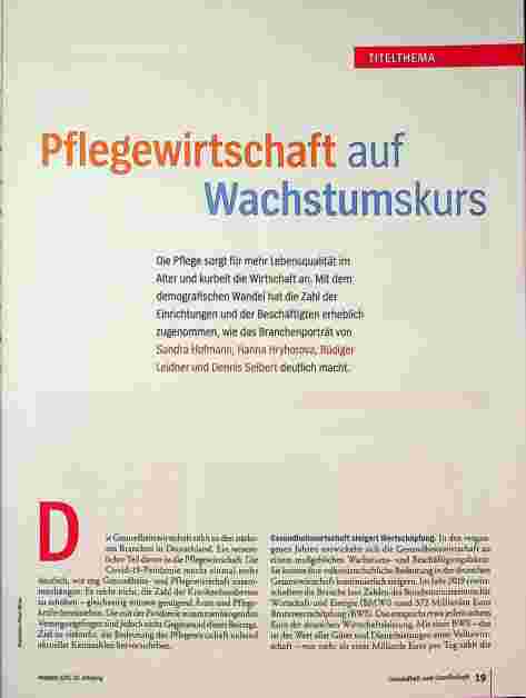Vorschauseite 3: Pflegewirtschaft auf Wachstumskurs