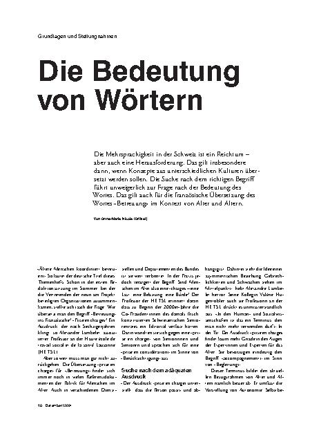 Vorschauseite 1: Die Bedeutung von Wörtern