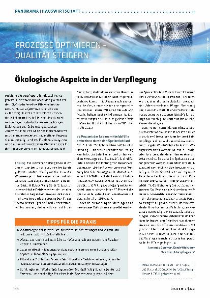 Vorschauseite 1: Ökologische Aspekte in der Verpflegung