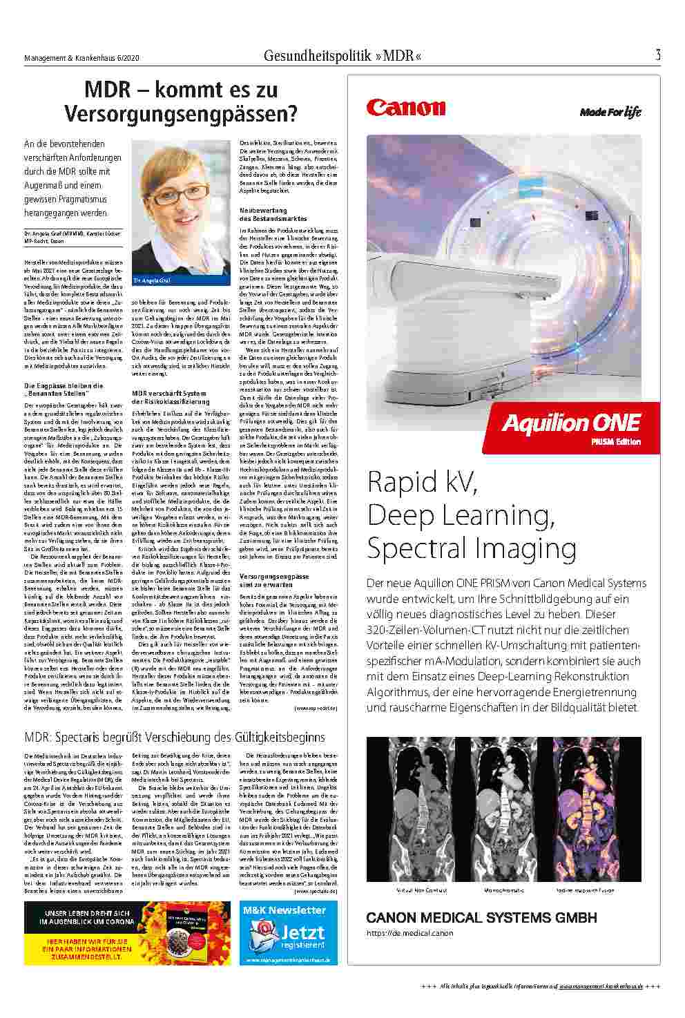 Vorschauseite 1: MDR – kommt es zu Versorgungsengpässen?