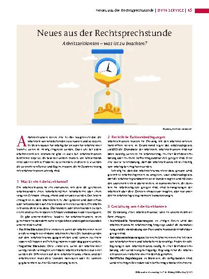 Vorschauseite 1: Neues aus der Rechtsprechung Arbeitszeitkonten – was ist zu beachten?