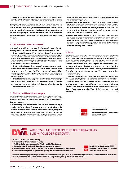 Vorschauseite 2: Neues aus der Rechtsprechung Arbeitszeitkonten – was ist zu beachten?