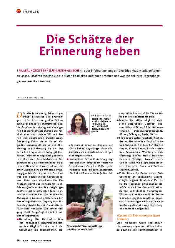 Vorschauseite 1: Die Schätze der Erinnerung heben.