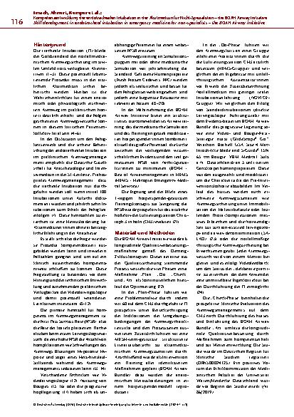 Vorschauseite 3: Kompetenzentwicklung der endotrachealen Intubation in der Akutmedizin für Nicht-Spezialisten – die BOAH Airway Initiative