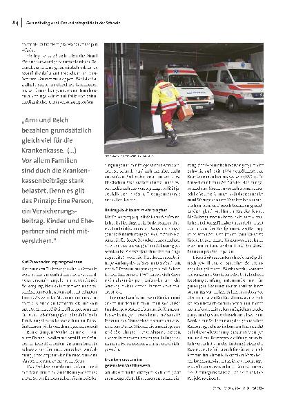 Vorschauseite 2: Was tut sich in der Schweiz? Die eidgenössische Gesundheitsversorgung ist ein Politikum.