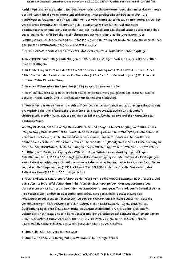 Vorschauseite 4: Entwurf eines Gesetzes zur Stärkung von intensivpflegerischer Versorgung und medizinischer Rehabilitation in der gesetzlichen Krankenversicherung (Intensivpflegeund Rehabilitation…
