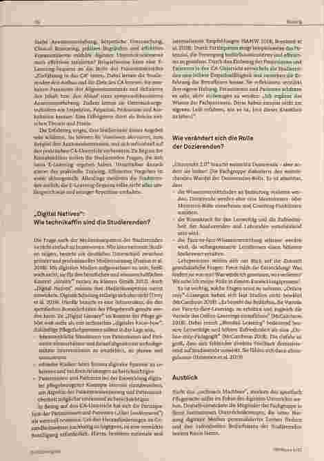 Vorschauseite 2: Braucht es „die Dozierenden“ noch? Digitale Unterrichtskonzepte für das Clinical Assessment: Chancen und Herausforderungen