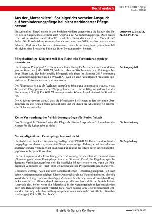 Vorschauseite 2: Beraterbrief Pflege Heft 20-2025