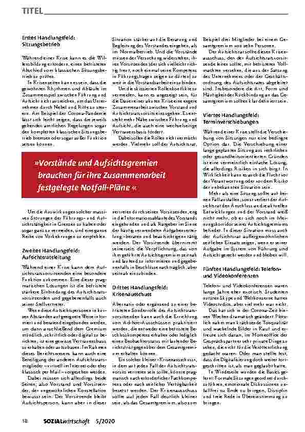 Vorschauseite 2: AUFSICHT VS. FÜHRUNG Aus der Krise lernen