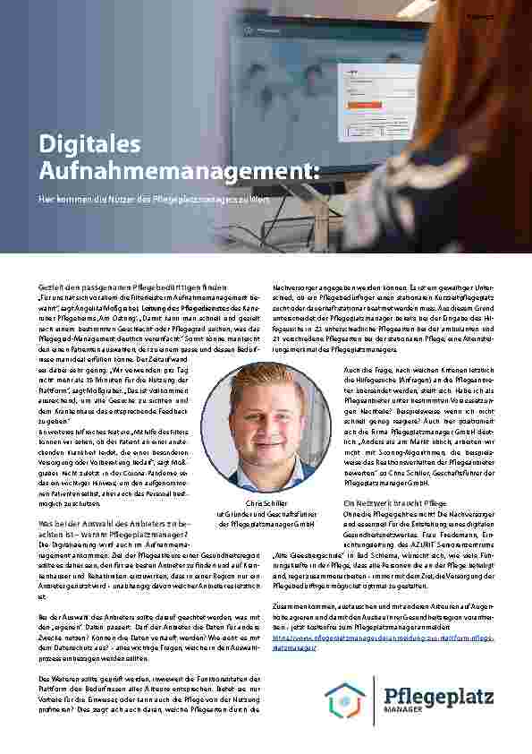Vorschauseite 1: Digitales Aufnahmemanagement: