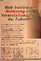 Vorschauseite 1: Web-Seminare: Notlösung oder Veranstaltungsform der Zukunft?