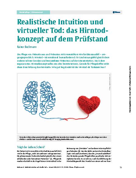 Vorschauseite 1: Realistische Intuition und virtueller Tod: das Hirntodkonzept auf dem Prüfstand