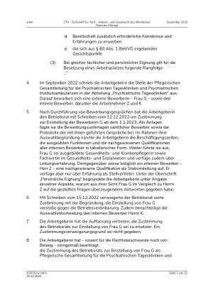 Vorschauseite 3: III. Personalvertretungsund Betriebsverfassungsrecht Zustimmungsersetzung – Einstellung – Auswahlrichtlinien