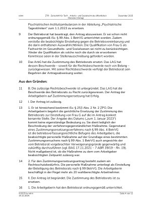 Vorschauseite 4: III. Personalvertretungsund Betriebsverfassungsrecht Zustimmungsersetzung – Einstellung – Auswahlrichtlinien