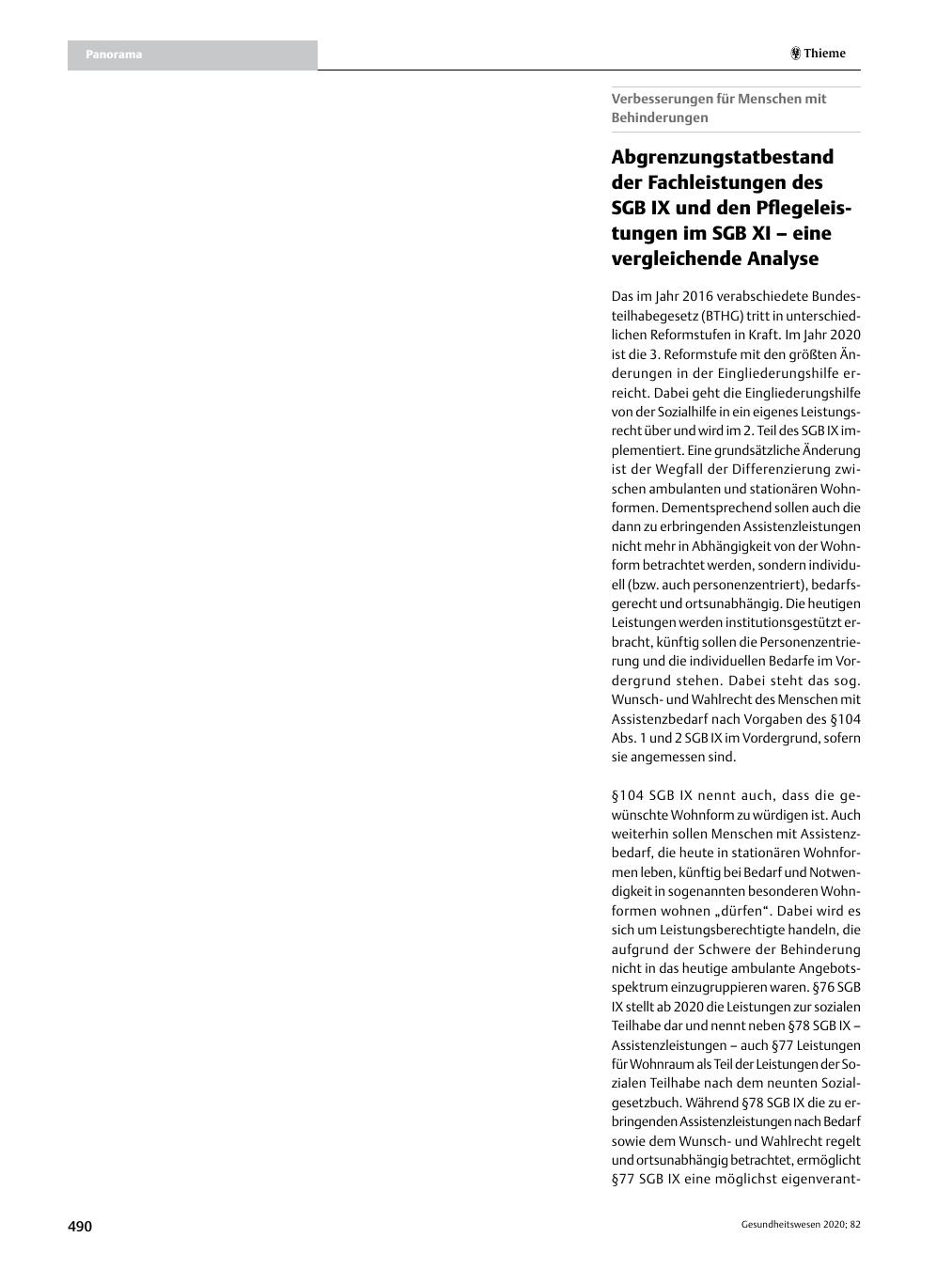 Vorschauseite 1: Abgrenzungstatbestand der Fachleistungen des SGB IX und den Pflegeleistungen im SGB XI – eine vergleichende Analyse