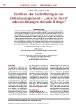 Vorschauseite 1: Einfluss der Lichttherapie im Delirmanagement – „nice to have“ oder richtungsweisende Belege?