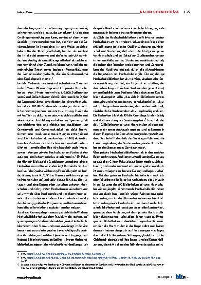 Vorschauseite 3: Plädoyer für ein vorbehaltloses Miteinander von staatlichen und privaten Hochschulbibliotheken