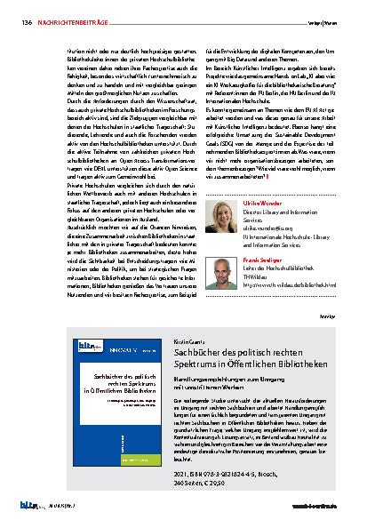 Vorschauseite 4: Plädoyer für ein vorbehaltloses Miteinander von staatlichen und privaten Hochschulbibliotheken