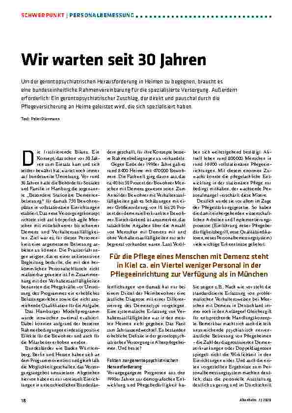 Vorschauseite 1: Wir warten seit 30 Jahren.